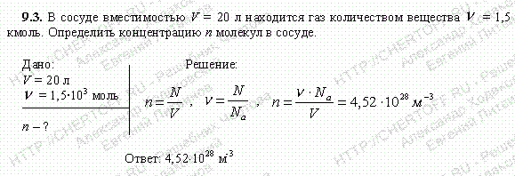 Идеальный газ давление газа задачи. Определить концентрацию молекул газа. Концентрация молекул воздуха при нормальных условиях. Сосуд вместимостью 1 - 3 л.. Найти концентрацию молекул азота.